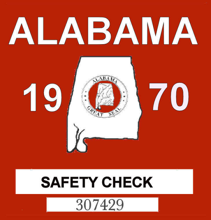 (image for) 1970 Alabama safety check inspection Sticker